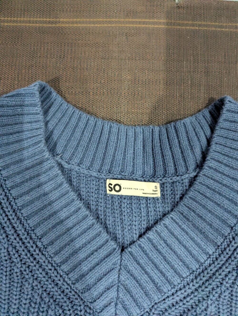 SO Blue V-Neck Knit Sweater Vest - Picture 2 of 2